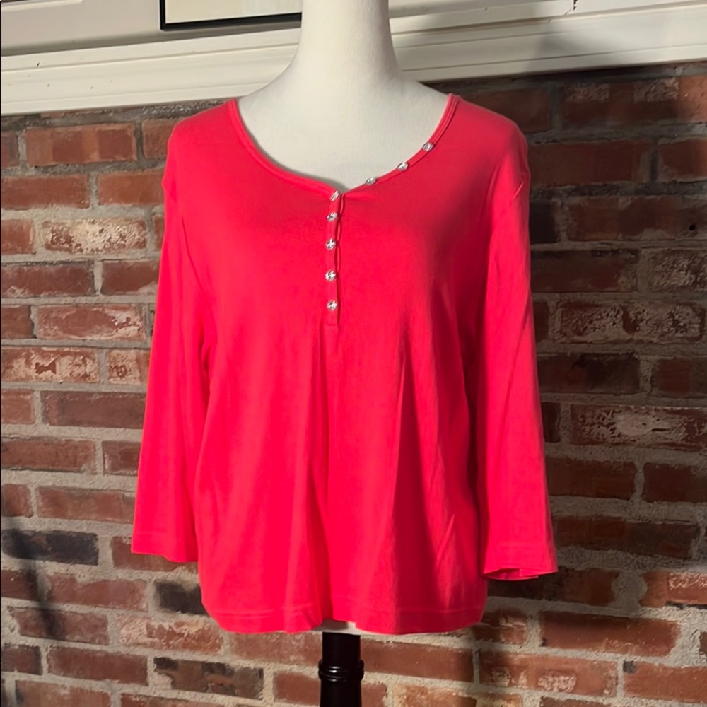 Knit de Knit Pink Bling Accent Front Top